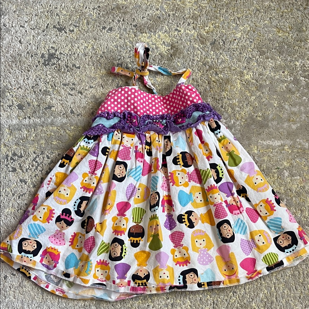 4T Colorful Princess Print Dress
